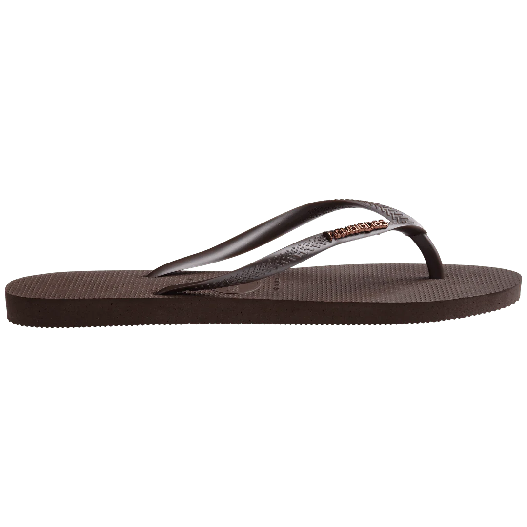 Women's Slim Logo Metallic Flip Flops - Image 3