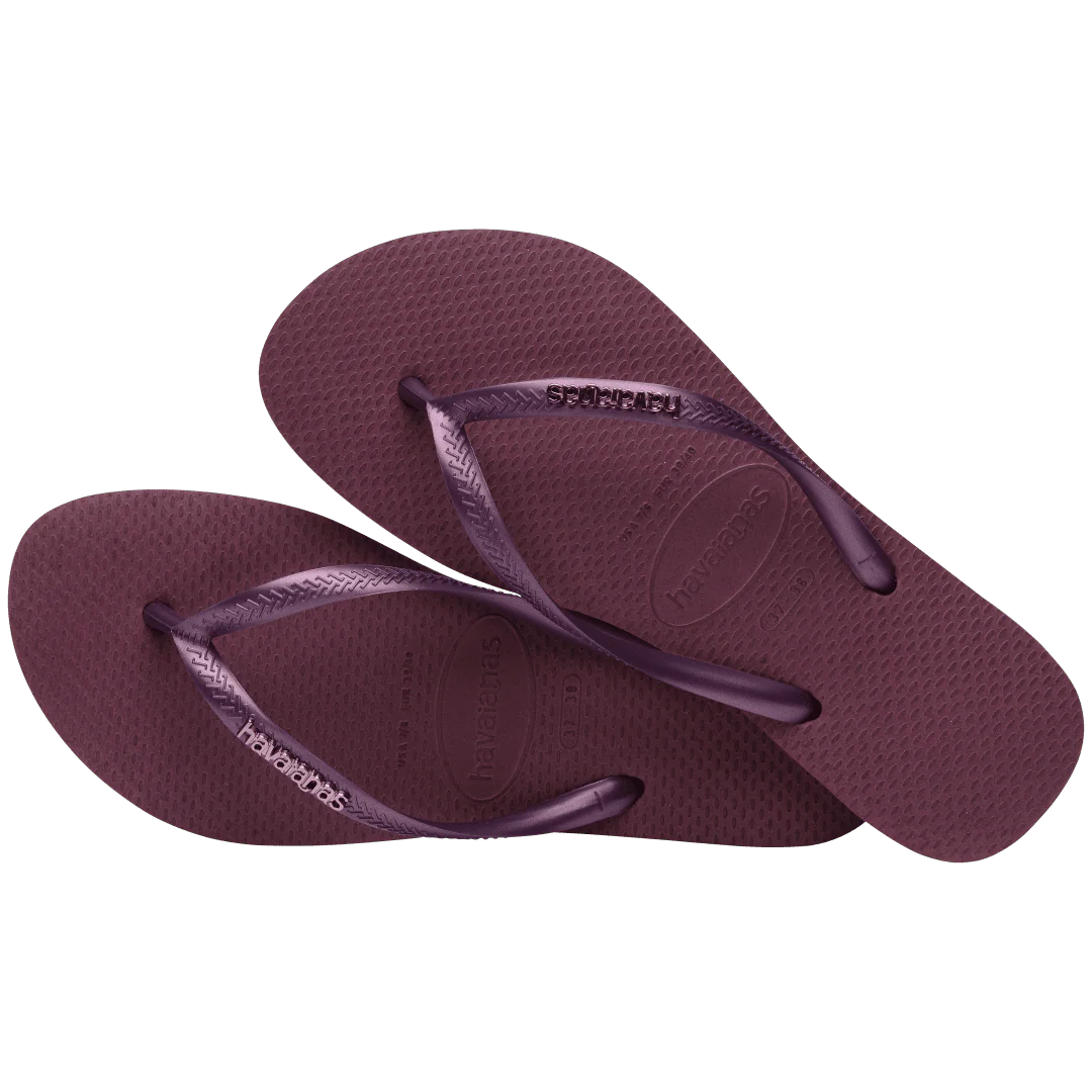 Women's Slim Logo Metallic Flip Flops - Image 4