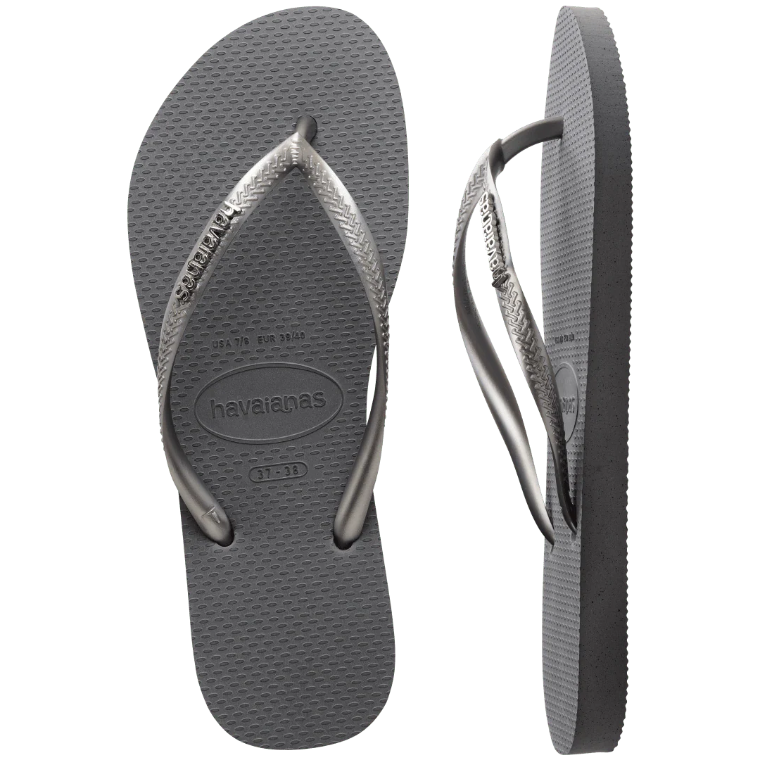 Women's Slim Logo Metallic Flip Flops - Image 5