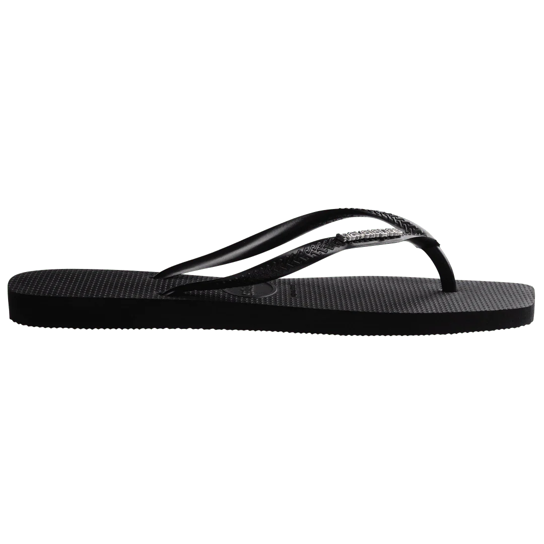 Women's Slim Square Logo Metallic Flip Flops - Image 5