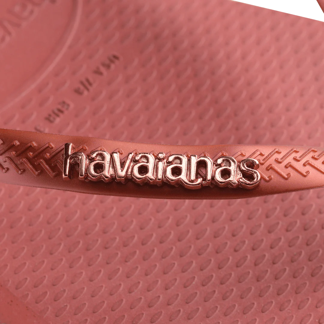 Women's Slim Square Logo Metallic Flip Flops - Image 6